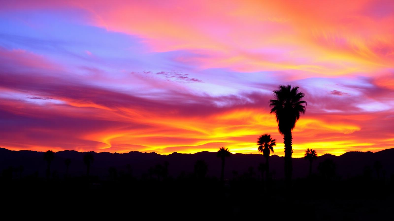 Coachella Valley sunset over the San Jacinto Mountains